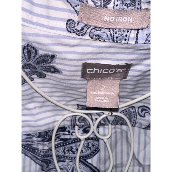 GREAT CONDITION WOMEN NO-IRON Paisley-Print Cotton Shirt bohemian BLOUSE CHICO S - Picture 12 of 14
